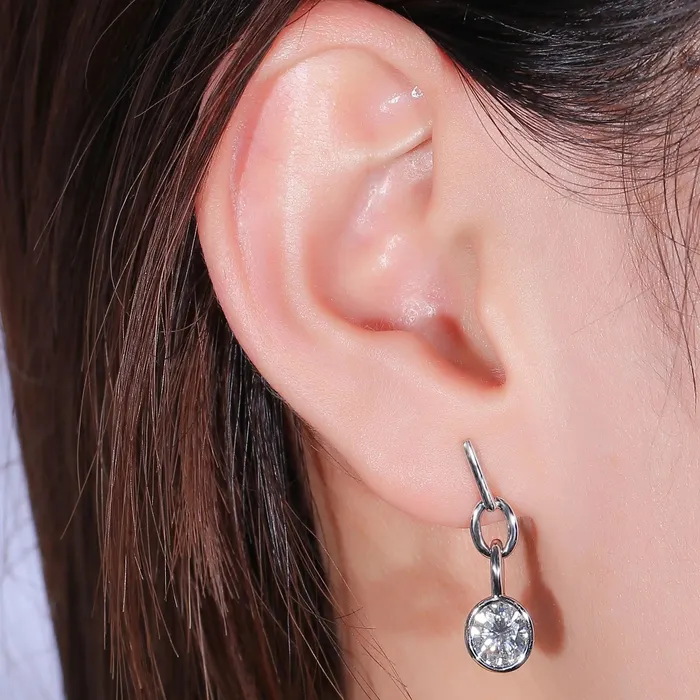 Earrings Luxus Moissanite Rings Jewelry 10k White Gold Platinum Plated Silver Moissanite Earrings 2ctw Earrings Luxus Moissanite Rings Jewelry 10k White Gold Platinum Plated Silver Moissanite Earrings 2ctw