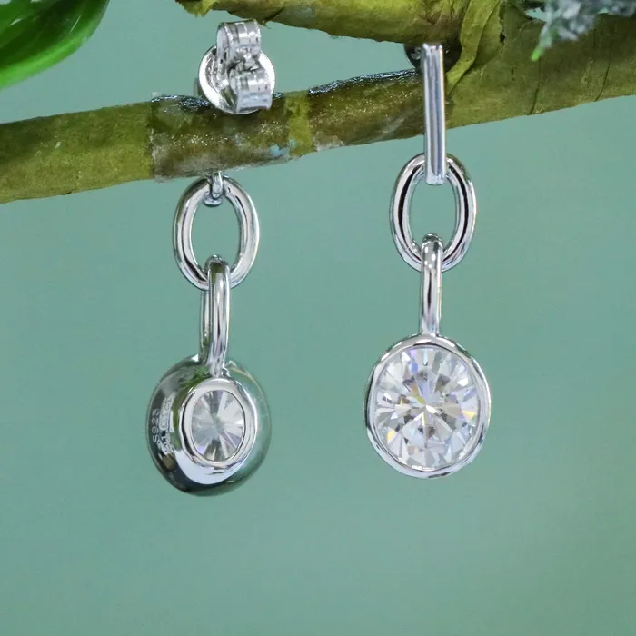 Earrings Luxus Moissanite Rings Jewelry 10k White Gold Platinum Plated Silver Moissanite Earrings 2ctw Earrings Luxus Moissanite Rings Jewelry 10k White Gold Platinum Plated Silver Moissanite Earrings 2ctw