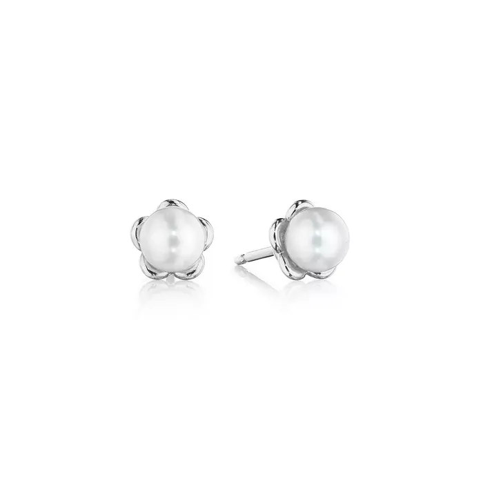 Earrings Shop IDC estore Verragio Reverie Petite Tiara Pearl Stud Earrings 18K Gold