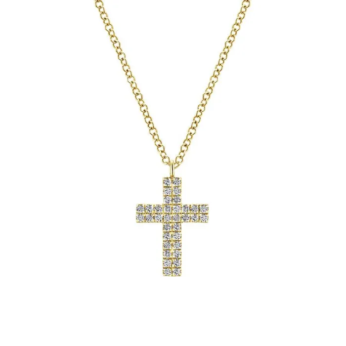 Gabriel Co Faith Yellow Gold Necklace 017 CTW International Diamond Center Necklaces Gabriel Co Faith Yellow Gold Necklace 017 CTW International Diamond Center Necklaces
