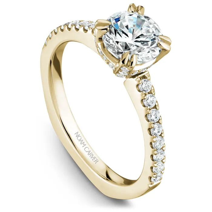 International Diamond Center Noam Carver Yellow Gold Diamond Engagement Ring Setting 039 CTW Rings