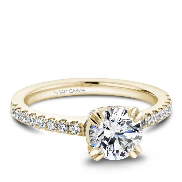 International Diamond Center Noam Carver Yellow Gold Diamond Engagement Ring Setting 039 CTW Rings