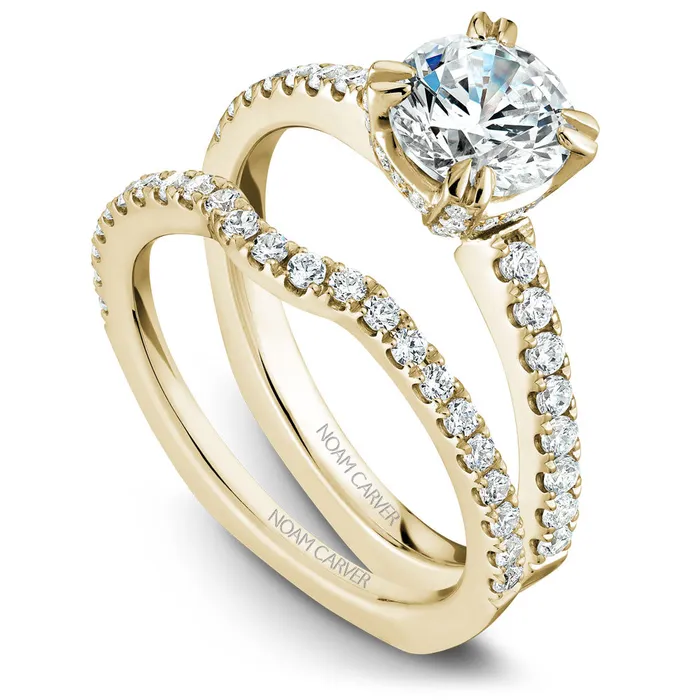 International Diamond Center Noam Carver Yellow Gold Diamond Engagement Ring Setting 039 CTW Rings