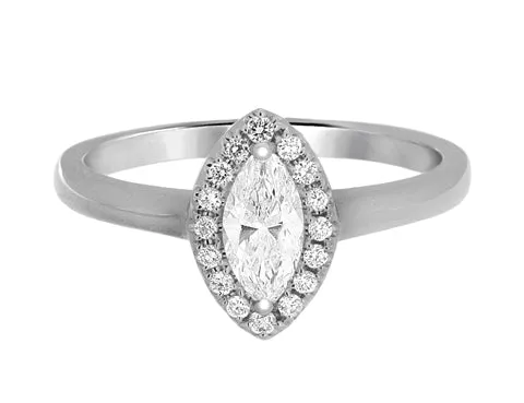 International Diamond Center Rings Complete Rings White Gold with 036 CTW Marquise Diamond Diamond Center Stone Halo Engagement Ring International Diamond Center Rings Complete Rings White Gold with 036 CTW Marquise Diamond Diamond Center Stone Halo Engagement Ring