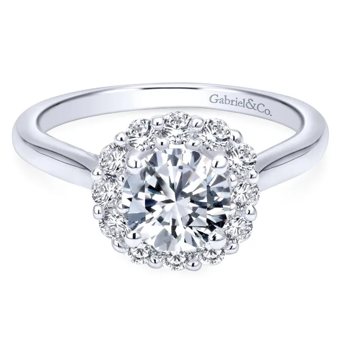 International Diamond Center Rings Gabriel Bridal Collection White Gold Bold Diamond Halo Rounded Shank Engagement Ring 042 ctw International Diamond Center Rings Gabriel Bridal Collection White Gold Bold Diamond Halo Rounded Shank Engagement Ring 042 ctw