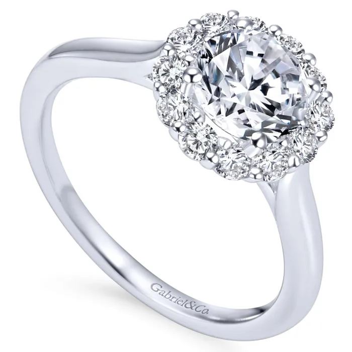 International Diamond Center Rings Gabriel Bridal Collection White Gold Bold Diamond Halo Rounded Shank Engagement Ring 042 ctw International Diamond Center Rings Gabriel Bridal Collection White Gold Bold Diamond Halo Rounded Shank Engagement Ring 042 ctw