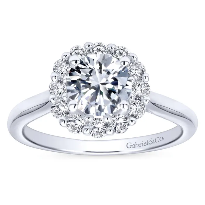 International Diamond Center Rings Gabriel Bridal Collection White Gold Bold Diamond Halo Rounded Shank Engagement Ring 042 ctw International Diamond Center Rings Gabriel Bridal Collection White Gold Bold Diamond Halo Rounded Shank Engagement Ring 042 ctw