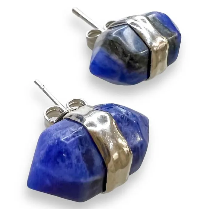 Natural Double Terminated Stud Gemstone Earrings Magic Crystals Earrings