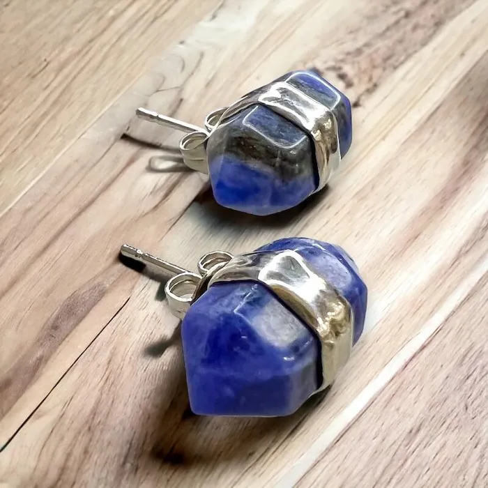 Natural Double Terminated Stud Gemstone Earrings Magic Crystals Earrings