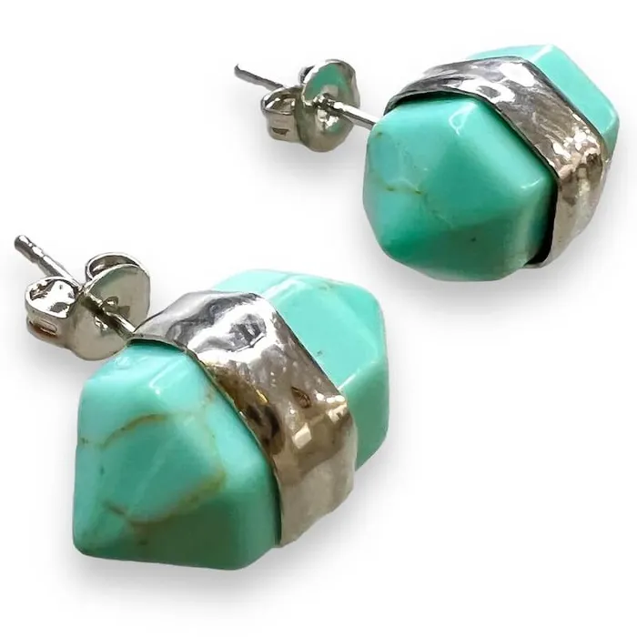 Natural Double Terminated Stud Gemstone Earrings Magic Crystals Earrings