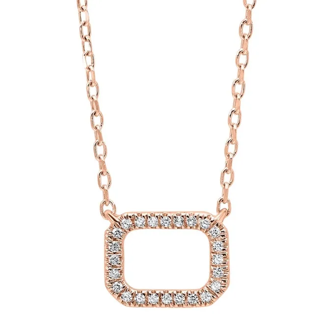 Necklaces Gems One 14kt Rose Gold Rectangle Shaped Diamond Pendant