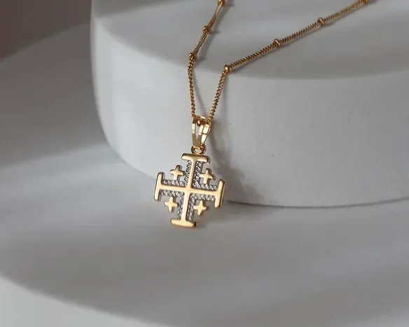 Necklaces The Little Catholic Jerusalem Cross Necklace