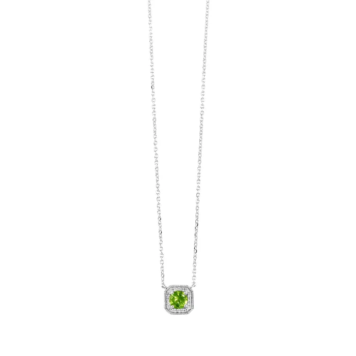 Necklaces White Gold Diamond Peridot Fashion Pendant Necklace Gems One