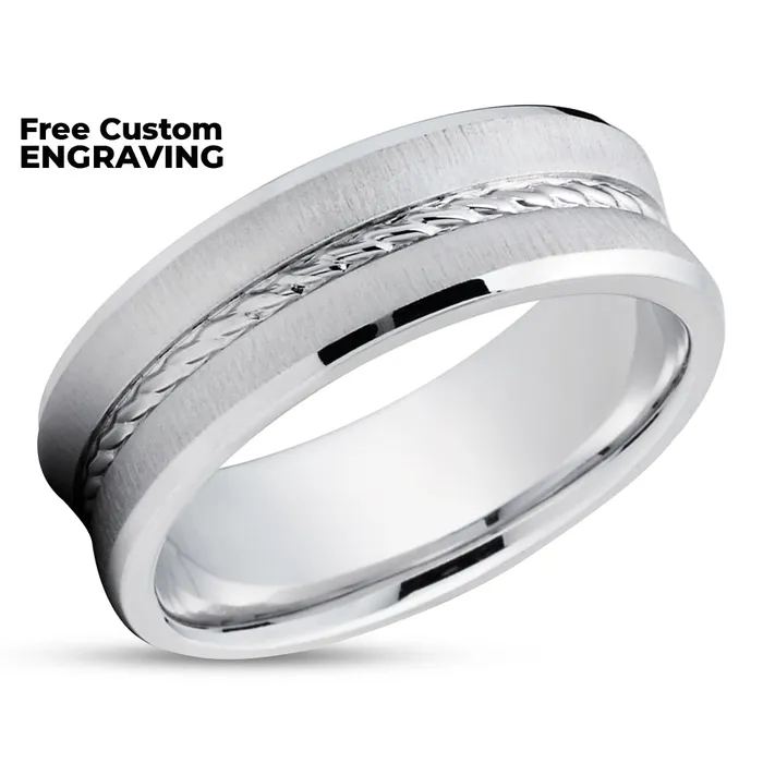 Rings Clean Casting Jewelry Braid Wedding Ring White Gold Ring Anniversary Ring 14k White Gold Wedding Band