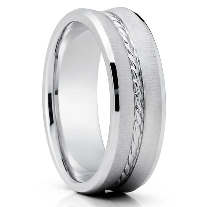 Rings Clean Casting Jewelry Braid Wedding Ring White Gold Ring Anniversary Ring 14k White Gold Wedding Band