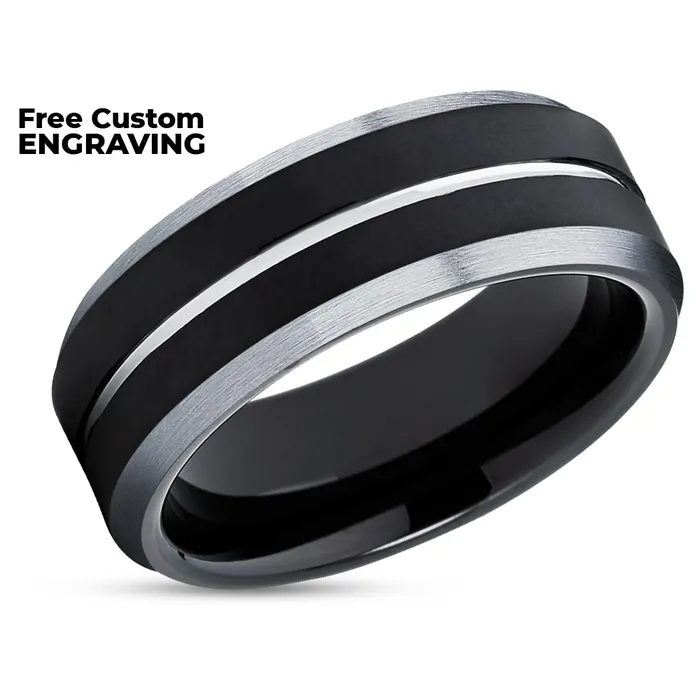 Rings Clean Casting Jewelry Tungsten Wedding Ring Black Tungsten Ring Tungsten Wedding Band Black Ring