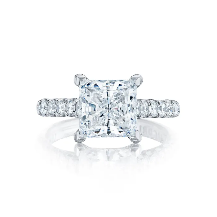 Rings International Diamond Center Tacori 18k White Gold Petite Crescent Princess Diamond Engagement Ring Setting 067 CTW Rings International Diamond Center Tacori 18k White Gold Petite Crescent Princess Diamond Engagement Ring Setting 067 CTW