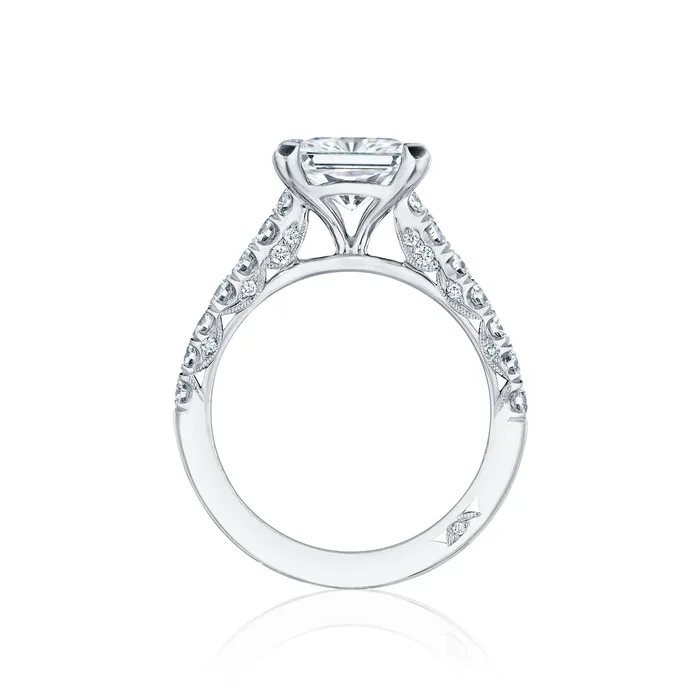 Rings International Diamond Center Tacori 18k White Gold Petite Crescent Princess Diamond Engagement Ring Setting 067 CTW Rings International Diamond Center Tacori 18k White Gold Petite Crescent Princess Diamond Engagement Ring Setting 067 CTW