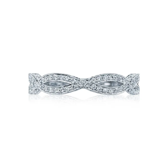 Rings International Diamond Center Tacori Ribbon 18k White Gold Diamond Wedding Band 035 CTW Rings International Diamond Center Tacori Ribbon 18k White Gold Diamond Wedding Band 035 CTW