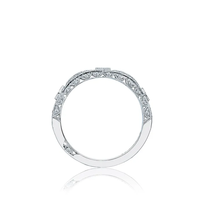 Rings International Diamond Center Tacori Ribbon 18k White Gold Diamond Wedding Band 035 CTW