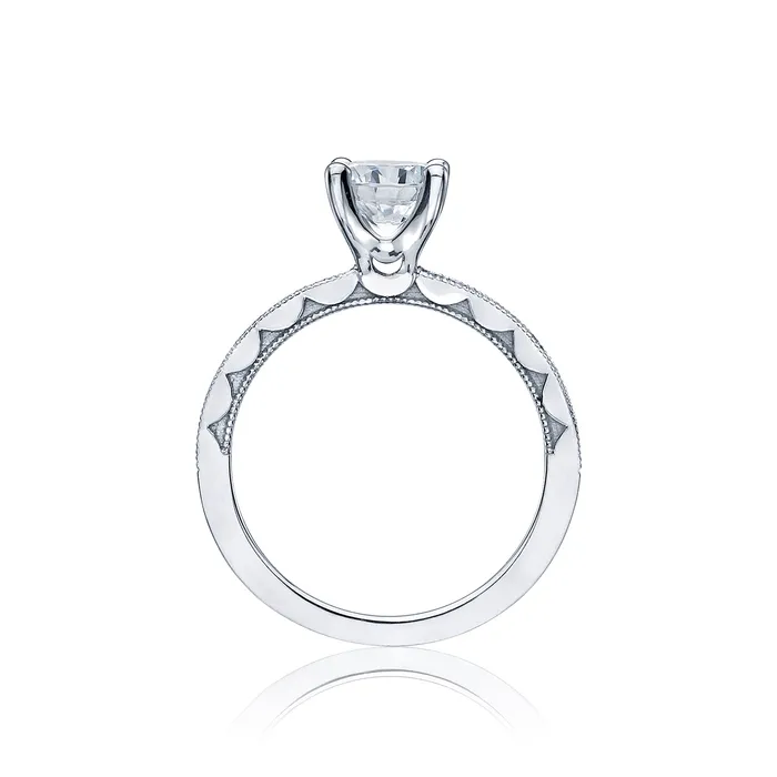 Rings Tacori 18k White Gold Sculpted Crescent Round Diamond Engagement Ring Setting 019 CTW International Diamond Center Rings Tacori 18k White Gold Sculpted Crescent Round Diamond Engagement Ring Setting 019 CTW International Diamond Center