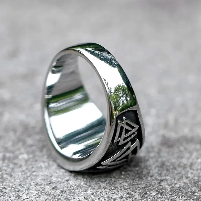 Rings Viking Ring Silver Aegishjalmur Knot Valhalla Vikings