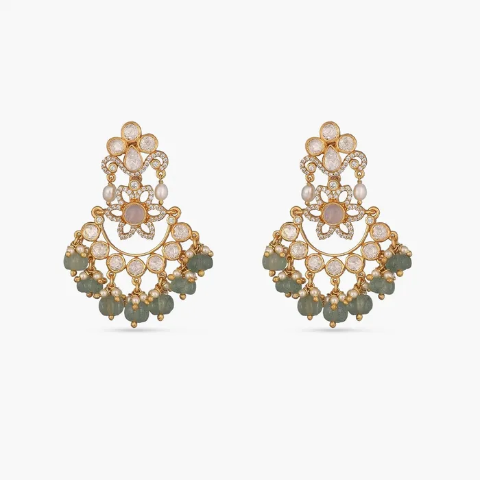 SILVER Nusrat Moissanite CZ Silver Earrings Earrings