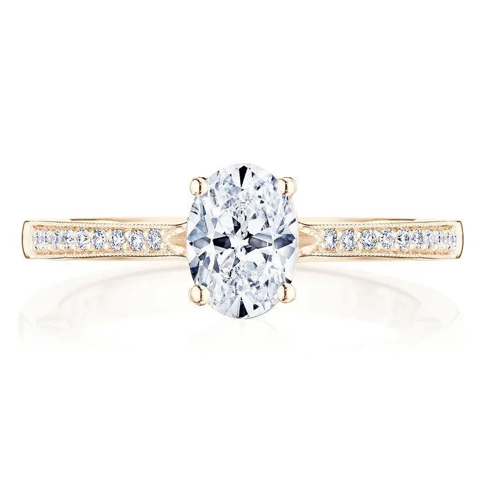 Tacori 14k Rose Gold Coastal Crescent Collection Classic Engagement Ring Setting 014CTW International Diamond Center Rings Tacori 14k Rose Gold Coastal Crescent Collection Classic Engagement Ring Setting 014CTW International Diamond Center Rings