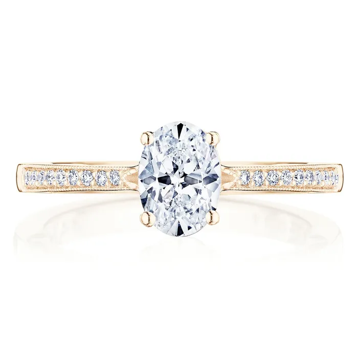 Tacori 14k Rose Gold Coastal Crescent Collection Classic Engagement Ring Setting 014CTW International Diamond Center Rings