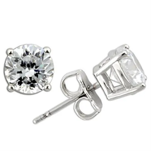 0W173 Rhodium 925 Sterling Silver Earrings with AAA Grade CZ in Clear Alamode Earrings 0W173 Rhodium 925 Sterling Silver Earrings with AAA Grade CZ in Clear Alamode Earrings