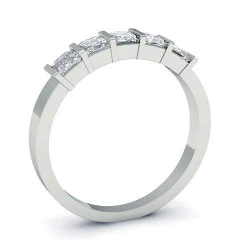 100cttw Bar Set Princess Cut Diamond Five Stone Ring deBebians Rings