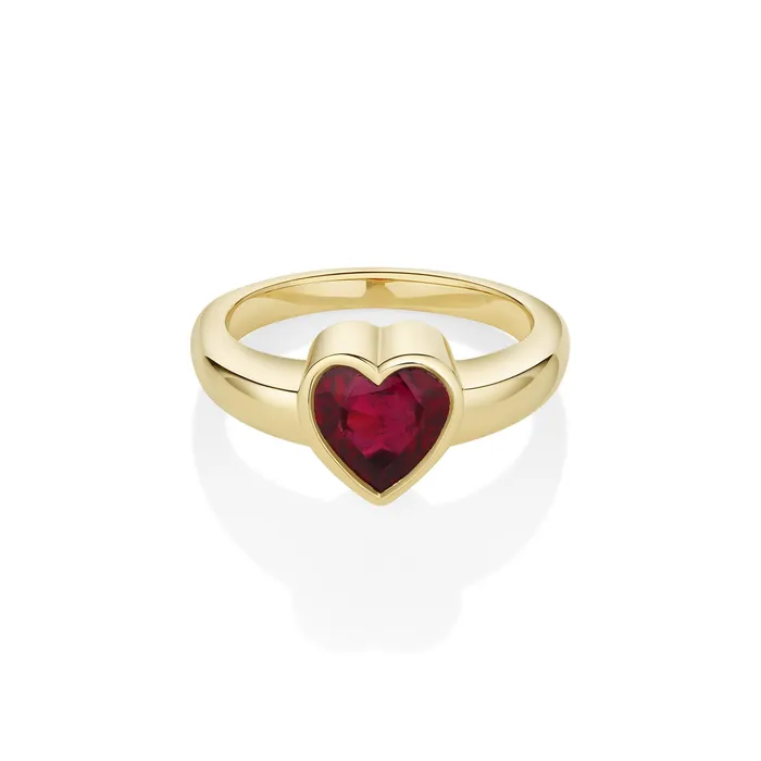 151ct Rhodolite Garnet Heart Ring Marrow Fine Rings