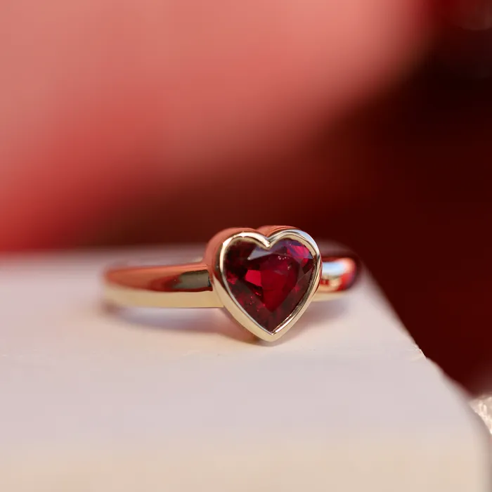 151ct Rhodolite Garnet Heart Ring Marrow Fine Rings 151ct Rhodolite Garnet Heart Ring Marrow Fine Rings