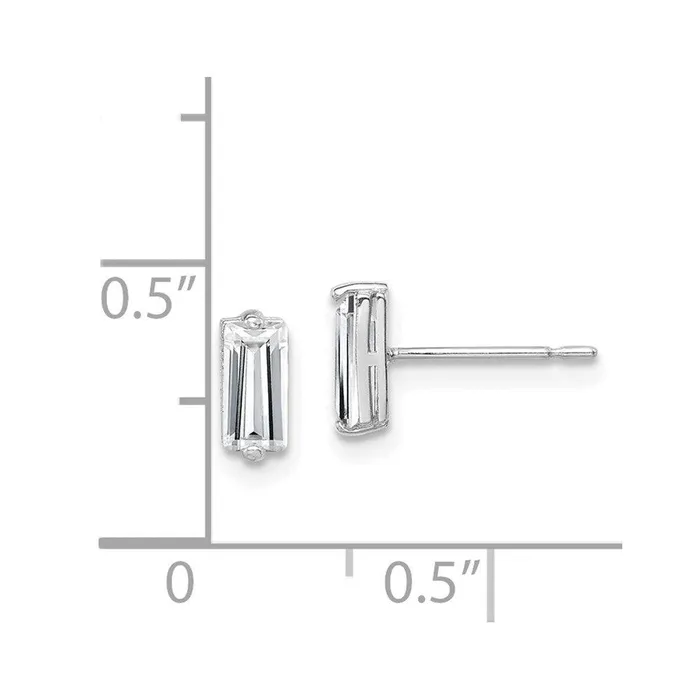 10K White Gold Polished CZ Stud Earrings Jewelry Earrings 10K White Gold Polished CZ Stud Earrings Jewelry Earrings