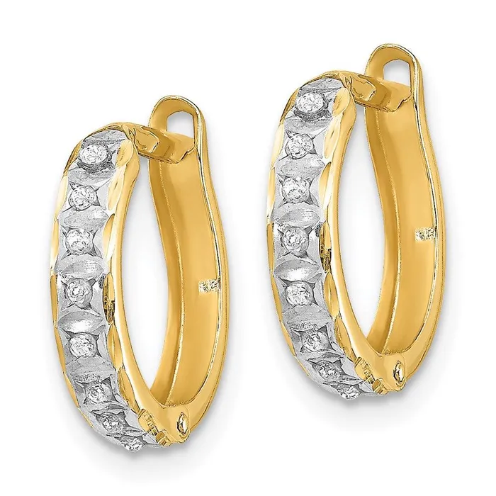 14k Diamond Fascination Round Hinged Hoop Earrings Jewelry Earrings 14k Diamond Fascination Round Hinged Hoop Earrings Jewelry Earrings