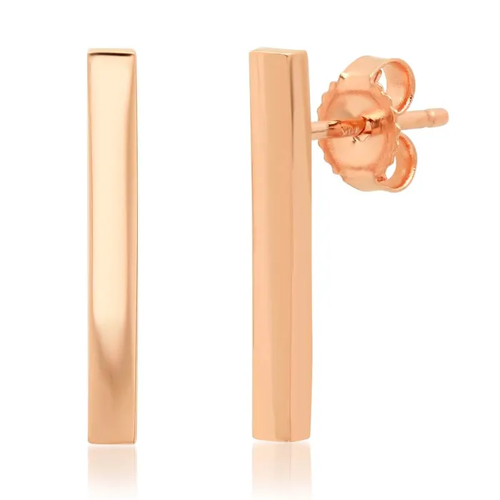 14k Gold Large Bar Drop Earrings deBebians Earrings