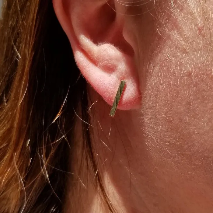 14k Gold Large Bar Drop Earrings deBebians Earrings 14k Gold Large Bar Drop Earrings deBebians Earrings