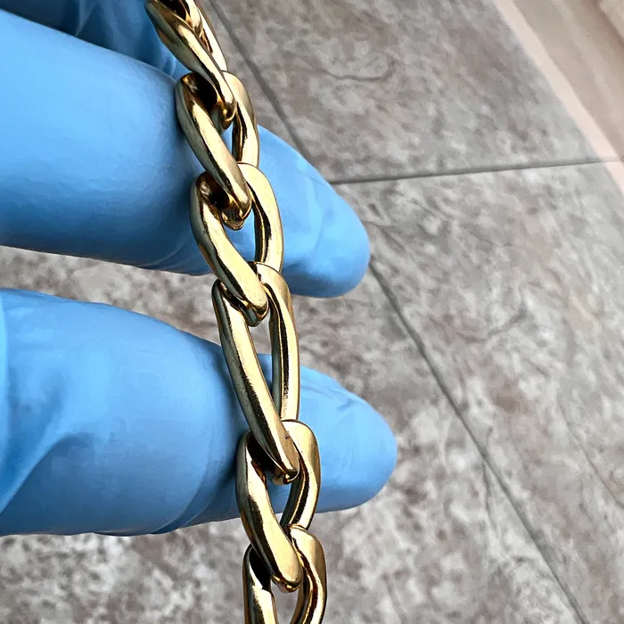 14K Gold Plated 316L Stainless Steel Figaro Chain Necklace 24 x 11MM Bling Cartel Necklaces 14K Gold Plated 316L Stainless Steel Figaro Chain Necklace 24 x 11MM Bling Cartel Necklaces