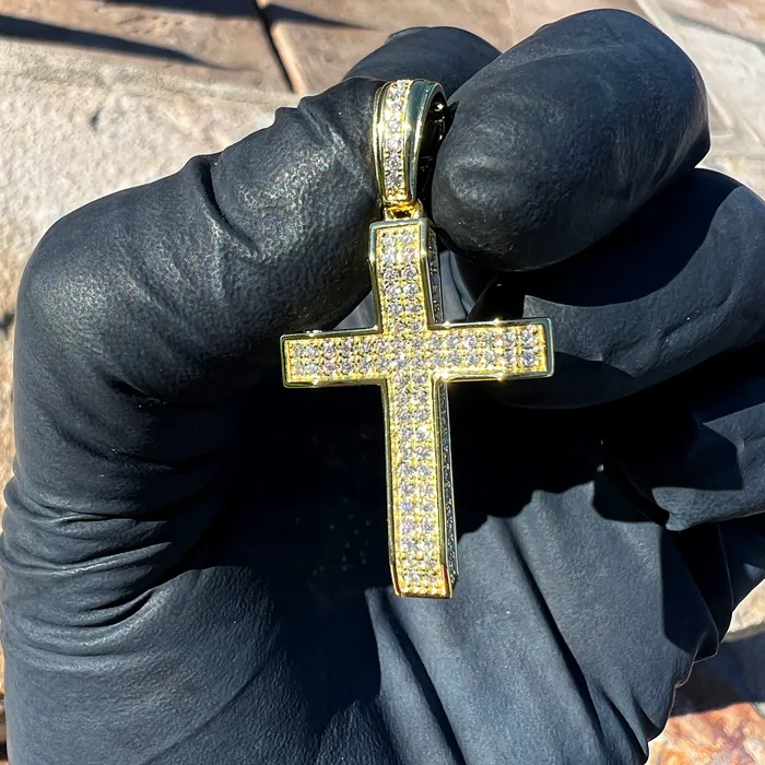 14k Gold Plated 925 Silver 082CT VVS1 Moissanite Cross Pendant 1 Bling Cartel Necklaces 14k Gold Plated 925 Silver 082CT VVS1 Moissanite Cross Pendant 1 Bling Cartel Necklaces