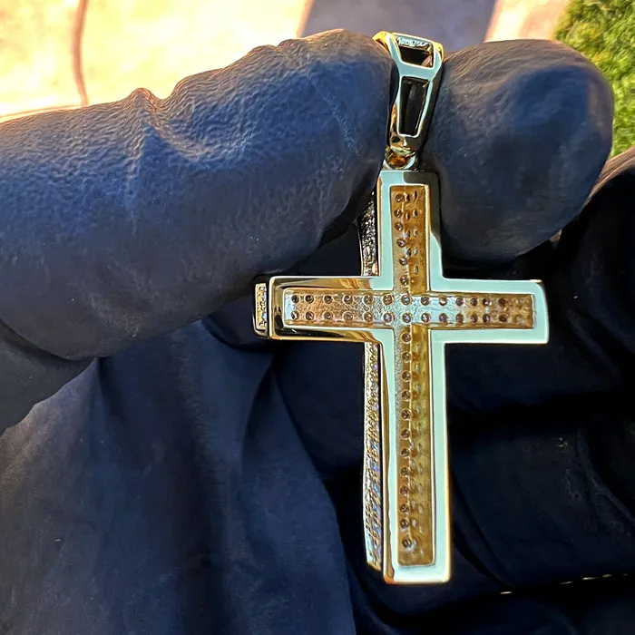 14k Gold Plated 925 Silver 082CT VVS1 Moissanite Cross Pendant 1 Bling Cartel Necklaces 14k Gold Plated 925 Silver 082CT VVS1 Moissanite Cross Pendant 1 Bling Cartel Necklaces