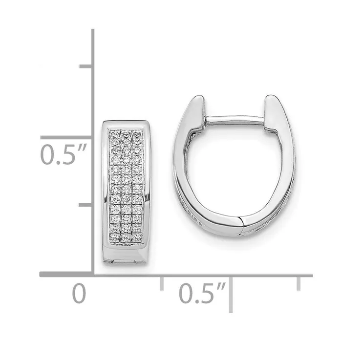 14K White Gold Diamond Small Hinged Oval Hoop Earrings Jewelry Earrings 14K White Gold Diamond Small Hinged Oval Hoop Earrings Jewelry Earrings