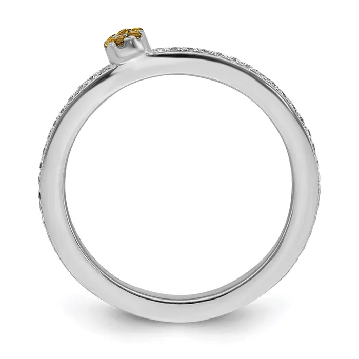 14k White Gold Stackable Expressions Citrine and Diamond Ring SK2086 Stackable Expressions Rings 14k White Gold Stackable Expressions Citrine and Diamond Ring SK2086 Stackable Expressions Rings