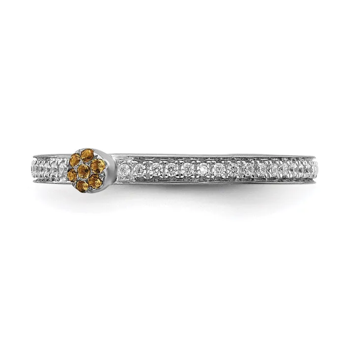 14k White Gold Stackable Expressions Citrine and Diamond Ring SK2086 Stackable Expressions Rings 14k White Gold Stackable Expressions Citrine and Diamond Ring SK2086 Stackable Expressions Rings