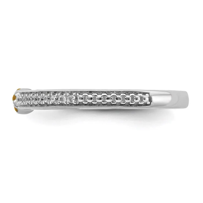 14k White Gold Stackable Expressions Citrine and Diamond Ring SK2086 Stackable Expressions Rings 14k White Gold Stackable Expressions Citrine and Diamond Ring SK2086 Stackable Expressions Rings