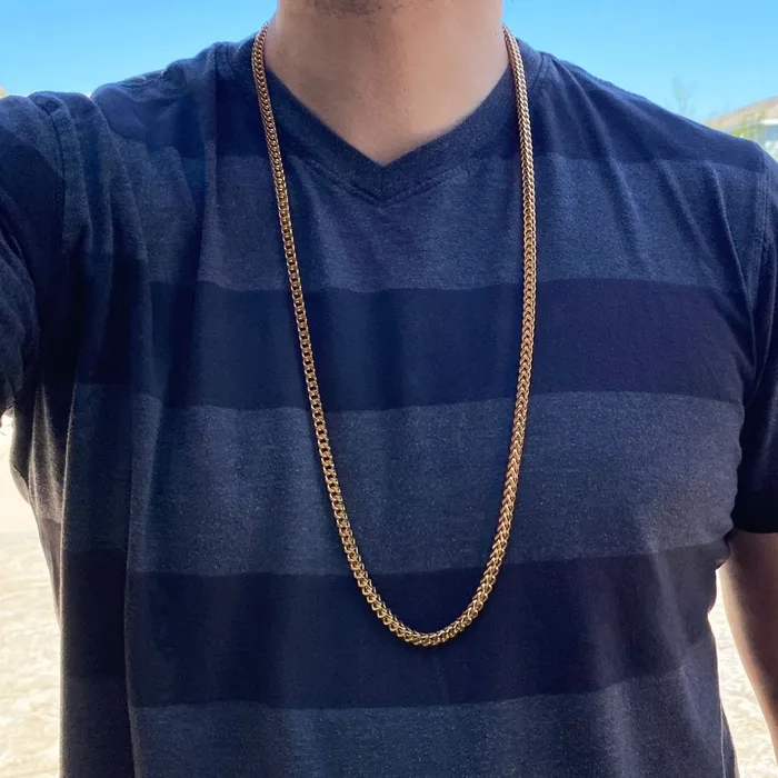18k Gold Plated Over Stainless Steel Franco Chain Necklace 36 Bling Cartel Admin Necklaces 18k Gold Plated Over Stainless Steel Franco Chain Necklace 36 Bling Cartel Admin Necklaces