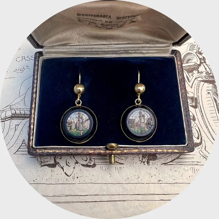 21stfinds Circular Micro Mosaic Earrings Earrings