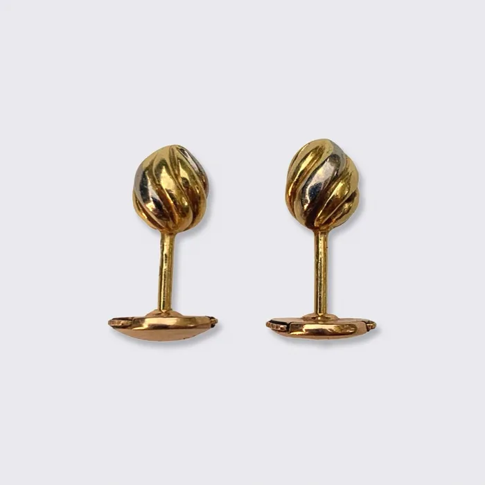 21stfinds Earrings Cartier Bicolour Gold Swirl Stud Earrings