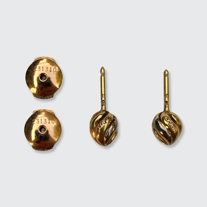 21stfinds Earrings Cartier Bicolour Gold Swirl Stud Earrings 21stfinds Earrings Cartier Bicolour Gold Swirl Stud Earrings
