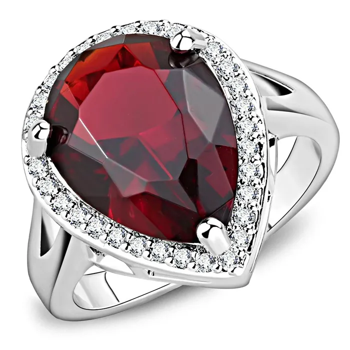 3W1438 Rhodium Brass Ring with Synthetic Synthetic Glass in Siam Alamode Rings 3W1438 Rhodium Brass Ring with Synthetic Synthetic Glass in Siam Alamode Rings