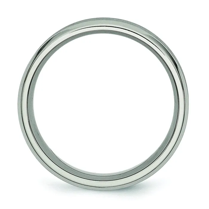 8mm Concave Titanium Ring Brushed Finish deBebians Rings